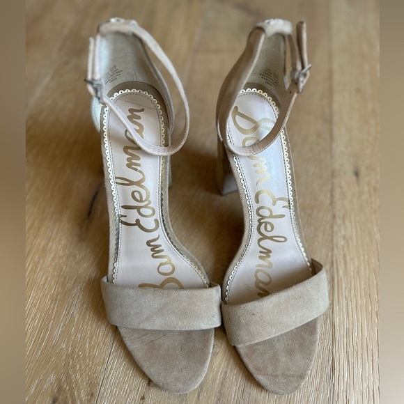Sam Edelman Nude suede leather ankle strap heel - Picture 4 of 7